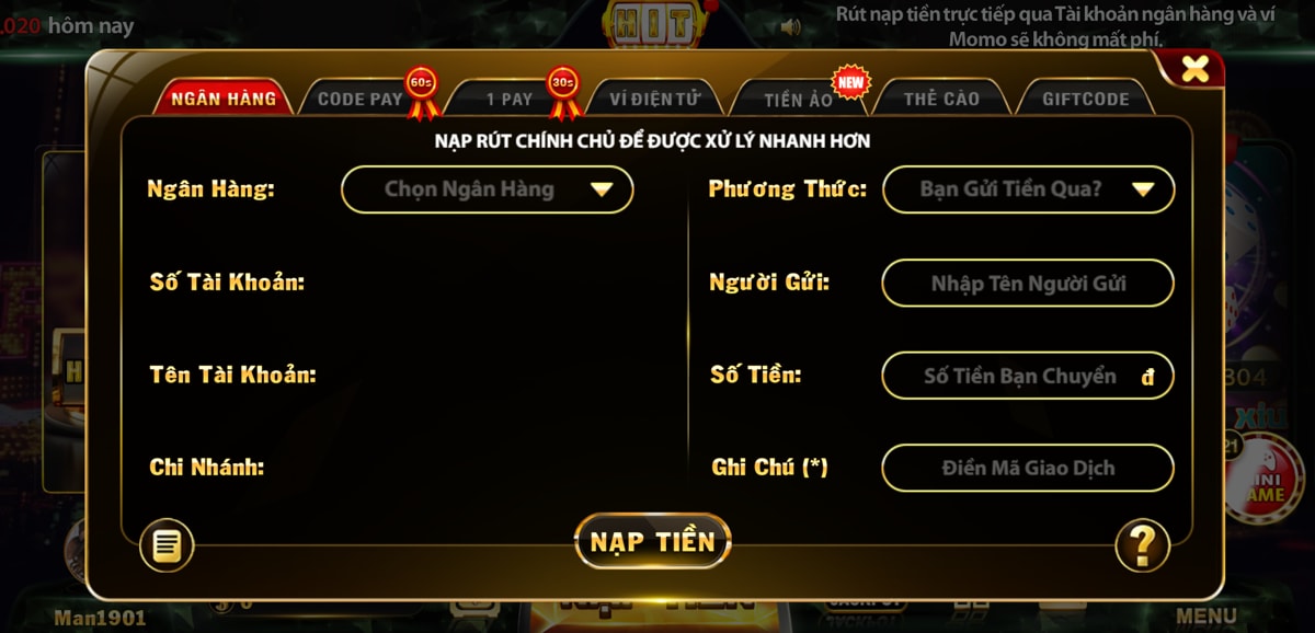 nạp tiền hit club